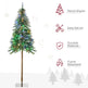 6' Artificial Christmas Tree With Warm White Or Colourful LED Lights, Pencil Shape, Steel Base EX-STOCK Canada 