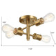 Ephemeral Four Lights Semi Flush Mount Retro Hallway Kitchen Bedroom Living Room Ceiling Pendant 11 W X 6.5 H EX-STOCK