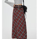 Retro Plaid High Waist student maxi Skirt - EX-STOCK Canada
