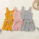 Girls' Sleeveless Simple Solid Color Casual Top And Shorts Two-piece Set for girls - EX-STOCK Canada