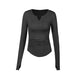 Long Sleeve V-neck Gym t-shirt for Women Athleisure top - EX-STOCK Canada