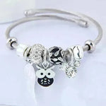 DIY Beaded Owl Angel Wings Pendant Stainless Steel Bracelet - EX-STOCK CANADA