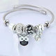 DIY Beaded Owl Angel Wings Pendant Stainless Steel Bracelet - EX-STOCK CANADA