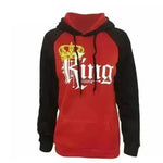 Women KING QUEEN King and Queen Crown Couple Color Block Sweatshirt - EX-STOCK CANADA