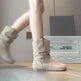 Bottes plates décontractées pour femmes | Bottes mi-mollet aspect daim Kaki & Camel