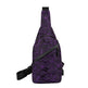 Purple camouflage sling bag on a white background