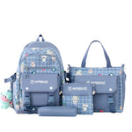 Backpack Primary School Girls Schoolbag Women's Four-piece Set EX-STOCK