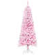 5 FT Snow Flocked Artificial Christmas Tree, Pencil Xmas Tree With Realistic Branches, Auto Open And Steel Base, Pink EX-STOCK Canada 