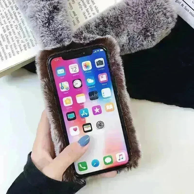 Cute Creative Rabbit Plush warm phone case women - EX-STOCK CANADA