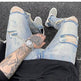 Destroyed ripped Denim jeans Pant men straight leg men - EX-STOCK Canada