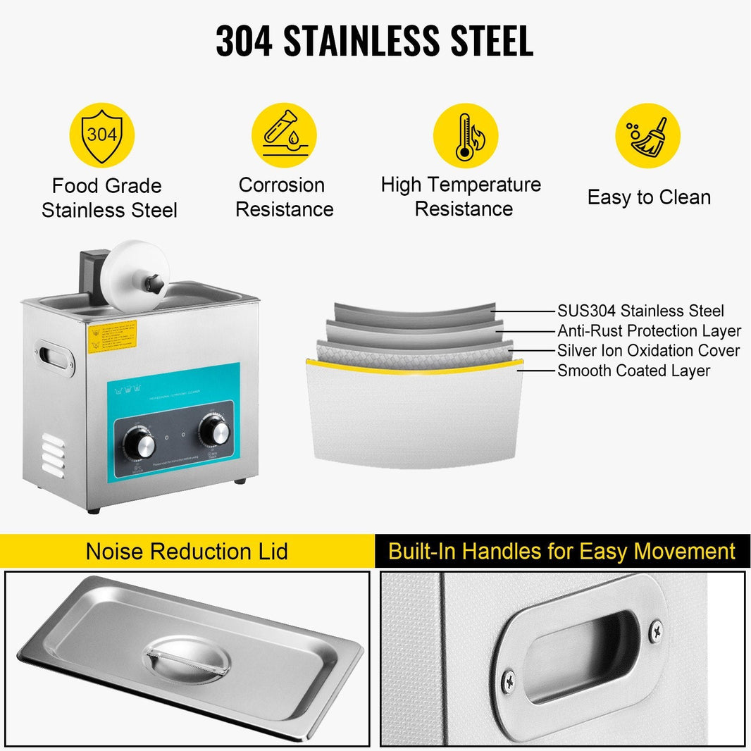 Ultrasonic Vinyl Record Cleaner 6L 40kHz Vinyl Ultrasonic Cleaning Machine Knob Control Record Ultrasonic Cleaner 4 Records EX-STOCK