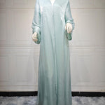 Muslim Robe Dubai Outerwear Bright Silk Dress - EX-STOCK Canada