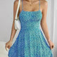 Women Fashion Printed Casual Spaghetti Strap Backless Mini Skater Dress - EX-STOCK CANADA