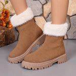 Square-heeled Snow Boots Winter Plus Velvet Platform Plush Shoes Fashion Warm Non-slip Mid-calf Boot For Women - EX-STOCK Canada
