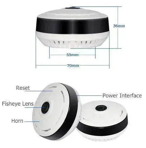 960P HD WiFi IP Camera, 360° Panoramic Fish Eyes Lens - EX-STOCK Canada