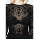 Elegant Slim-fit Tulip Flocking transparent lace top bodycon top women - EX-STOCK CANADA