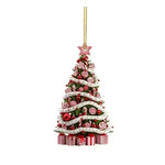 Christmas Tree Pendant Holiday Decoration Acrylic Flat Decorations - EX-STOCK CANADA