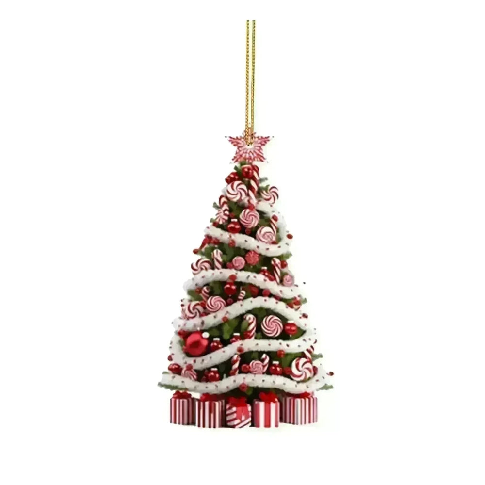 Christmas Tree Pendant Holiday Decoration Acrylic Flat Decorations - EX-STOCK CANADA