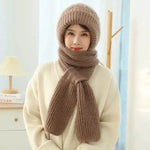 Women's Fleece-lined Scarf And Hat Winter Warm Knitted Hat Scarf - EX-STOCK Canada