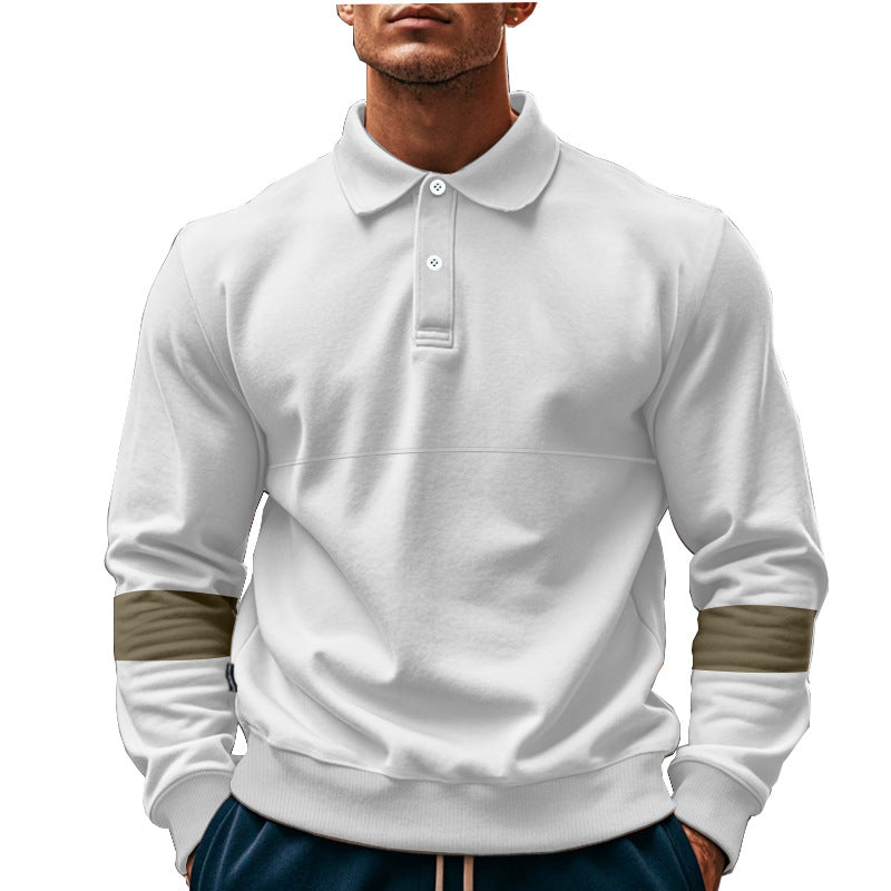 Fashion Long-sleeved Lapel Polo Shirt With Button Men's Loose Casual Sports Top Fall Spring Clothing EX-STOCK Canada 
