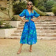 Summer Chiffon Floral Printed Temperament Waist-controlled V-neck Casual Midi Dress - EX-STOCK CANADA
