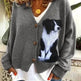 Christmas Abstract Printing Casual Cloak Coat Cardigan Sweater - EX-STOCK Canada