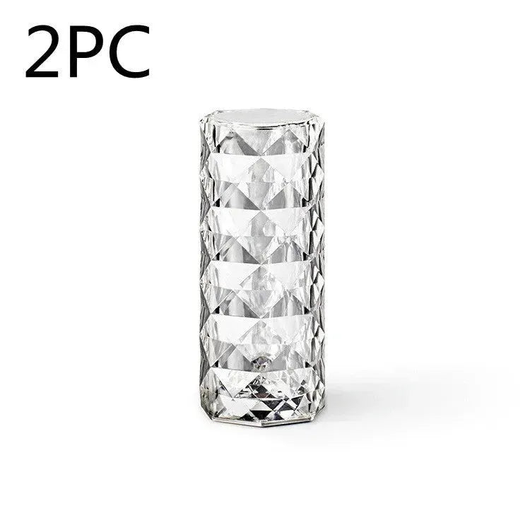 Nordic Crystal Lamp USB Table Lamps Bedroom Touch Dimming Atmosphere Diamond Night Light Rose Projector Lamp Decor - EX-STOCK CANADA