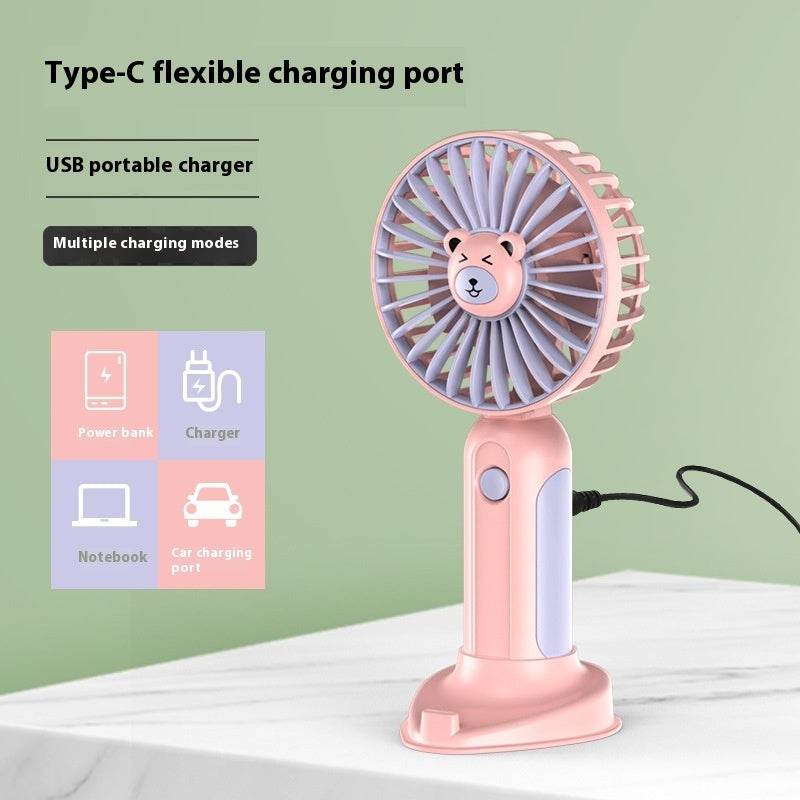 New Summer Cartoon Handheld Mini Usb Rechargeable Fan Desktop Stand - EX-STOCK Canada