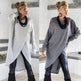 New Fashion Autumn Winter Front Split Sweater Tunic Top Women - EX-STOCK Canada