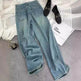 Starry Diamond In The Debris Rhinestone Straight Baggy Jeans Pant For Women - EX-STOCK Canada