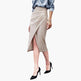 Women Formal Work Office Business High Waist Front Slit Midi Leather Skirt - EX-STOCK Canada