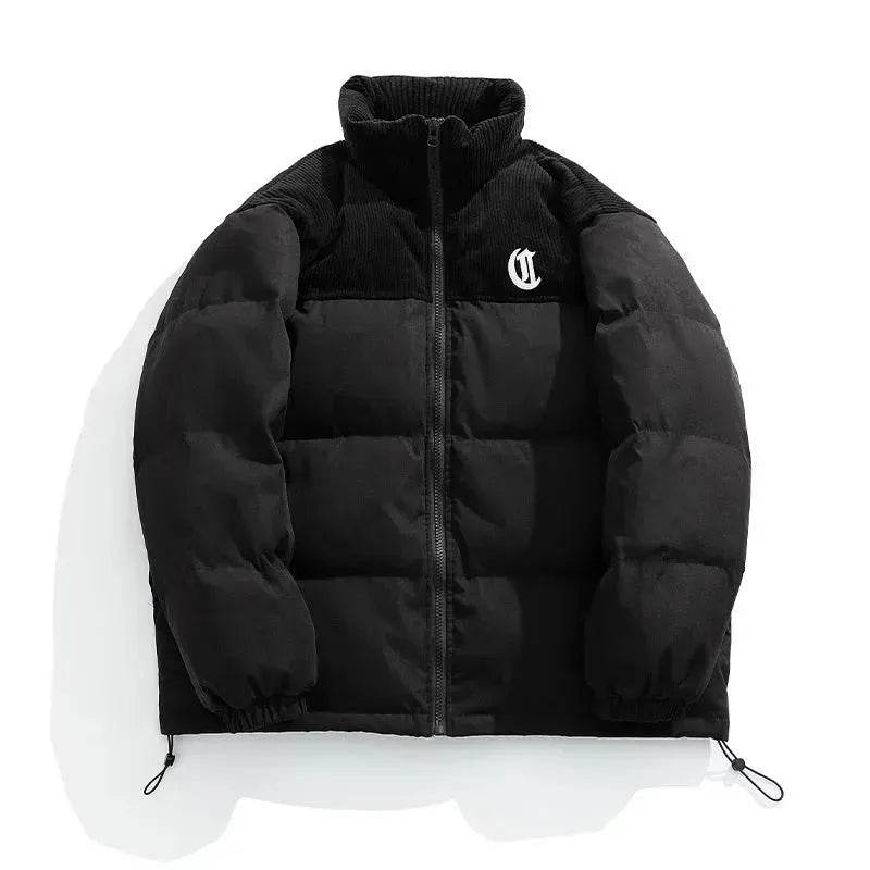 Men's Winter Corduroy Stitching Embroidery Cotton-padded Winter Coat - EX-STOCK Canada