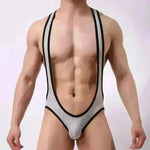 Men's Mesh Breathable One-piece Underwear Bodysuit thong Vest Pants - EX-STOCK CANADA