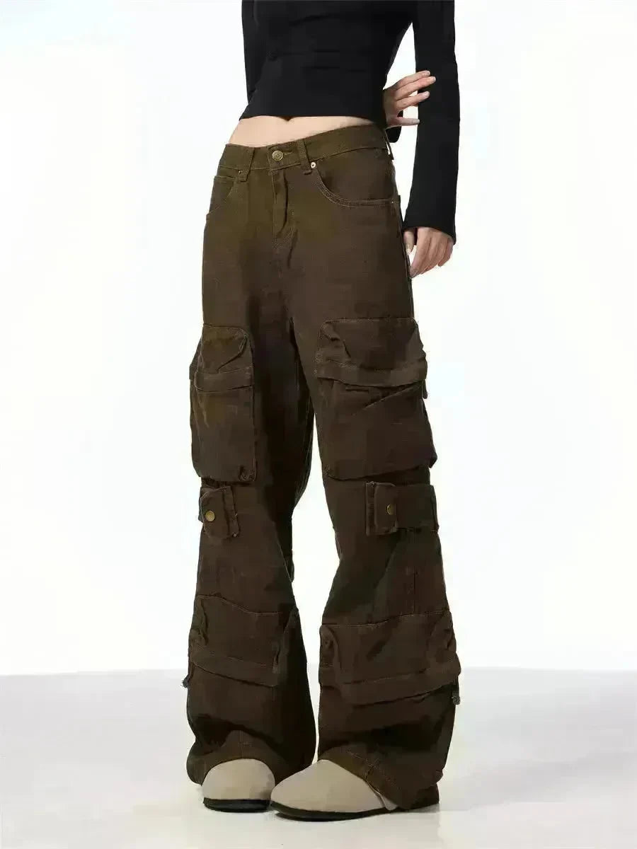 Retro Design Camouflage Cargo Pants Women - EX-STOCK CANADA