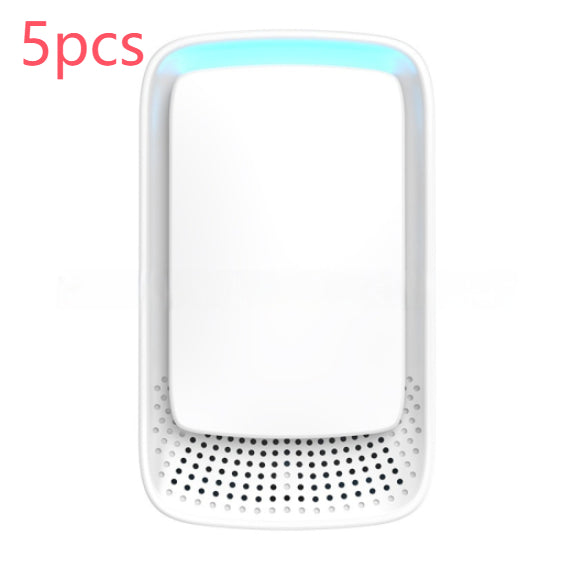 White electronic device with blue light on a white background, labeled '5pcs'.