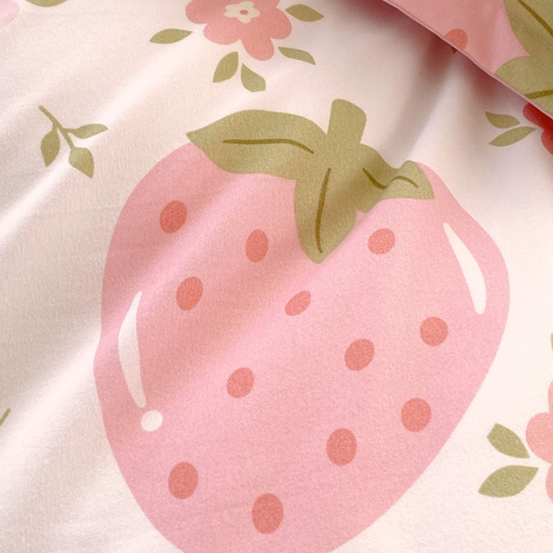 3 Piece Strawberry Duvet Cover Set Strawberry Print Bedding For Home Bedroom Decor Microfiber Quilt Cover Gifts Twin Full Queen King Size EX-STOCK Canada 