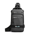 Gray sling bag with 'Professional' branding on a white background