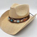 Summer Outdoor Ethnic Style Felt and Straw Cowboy Hat - EX-STOCK Canada