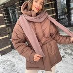 Thermal Jacket Plus Size Tie Down Cotton Winter Hoodie Coat - EX-STOCK Canada