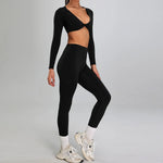European And American High-intensity Sports Suit Outdoor Running Nude Feel Workout Clothes Slimming High Waist - EX-STOCK CANADA