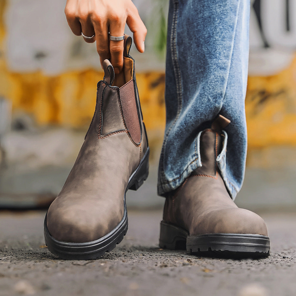 Chelsea Boots Men & Women | Slip-On Leather Ankle Boots Black Brown Gray