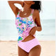 Vintage Printed Split High Waist Conservative Swimwear - EX-STOCK CANADA