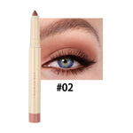Eyebrow pencil with close-up of eye wearing brown eyeshadow and eyebrow pencil.