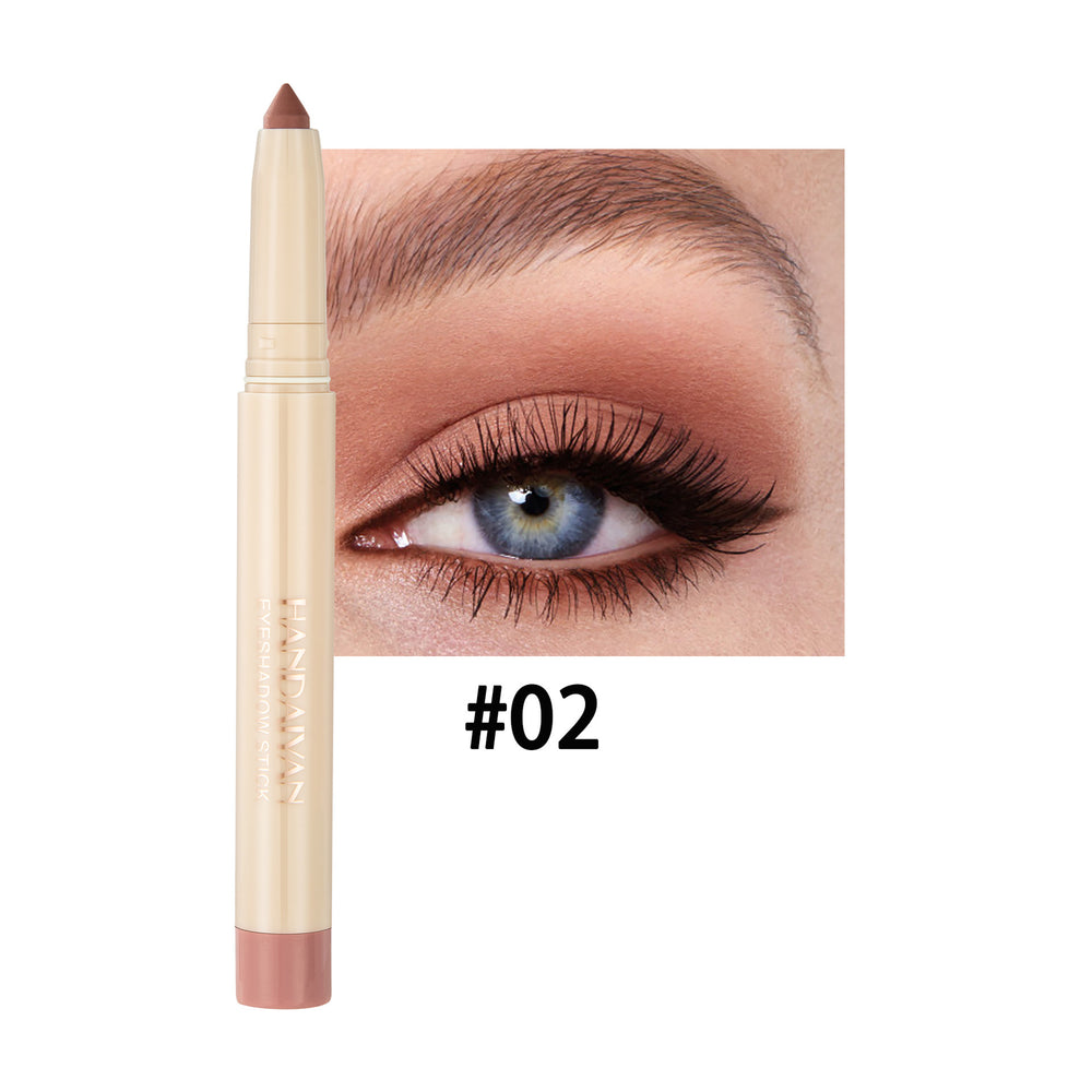 Eyebrow pencil with close-up of eye wearing brown eyeshadow and eyebrow pencil.