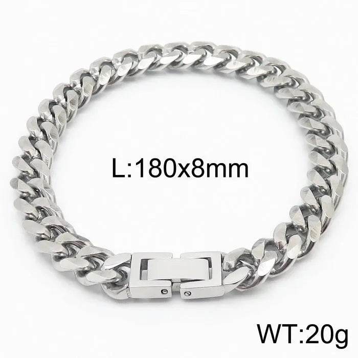 Cuban Link Chain Trimming Chain Jewelry Buckle Titanium Steel Bracelet - EX-STOCK Canada