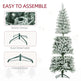 6ft Pencil Christmas Tree, Flocked Tree With 479 Branch Tips And Metal Base For Home, Indoor, Holiday EX-STOCK Canada 