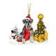 Christmas Family Puppies Decorate Trees With Lights - EX-STOCK CANADA