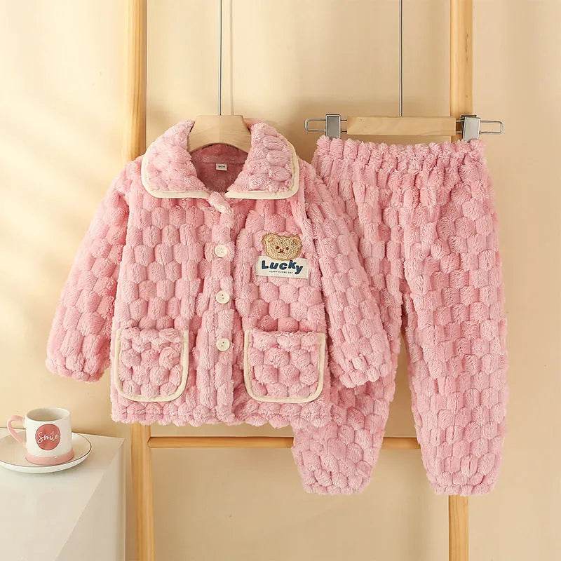 Children Thick Winter Fleece Pajamas set boys girls kids - EX-STOCK Canada