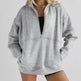 Women's Half Zipper Pocket Fashion Casual Exercise Oversized Sweatshirt Pullover - EX-STOCK CANADA