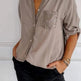 Casual Button-down Long Sleeve Shirt With Sequin Pocket Design Fashion Commuter Top Women Clothing - EX-STOCK CANADA